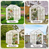Sekey walk-in greenhouse with 10 shelves, 143 cm x 143 cm x 195 cm